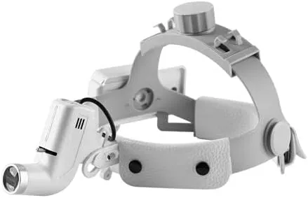 5W Adjustable Headband HeadLamp for Binocular Loupes Brightness Spot Lab Headlamp (Silver)