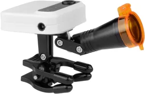 5W LED Headlight with Magnet Clip Portable Binocular Headlamp with Extra Batteries for Loupe Headlight with Optical Filter Square Light Spot Loupe Plastic Clipr Head Light Brightness (White)