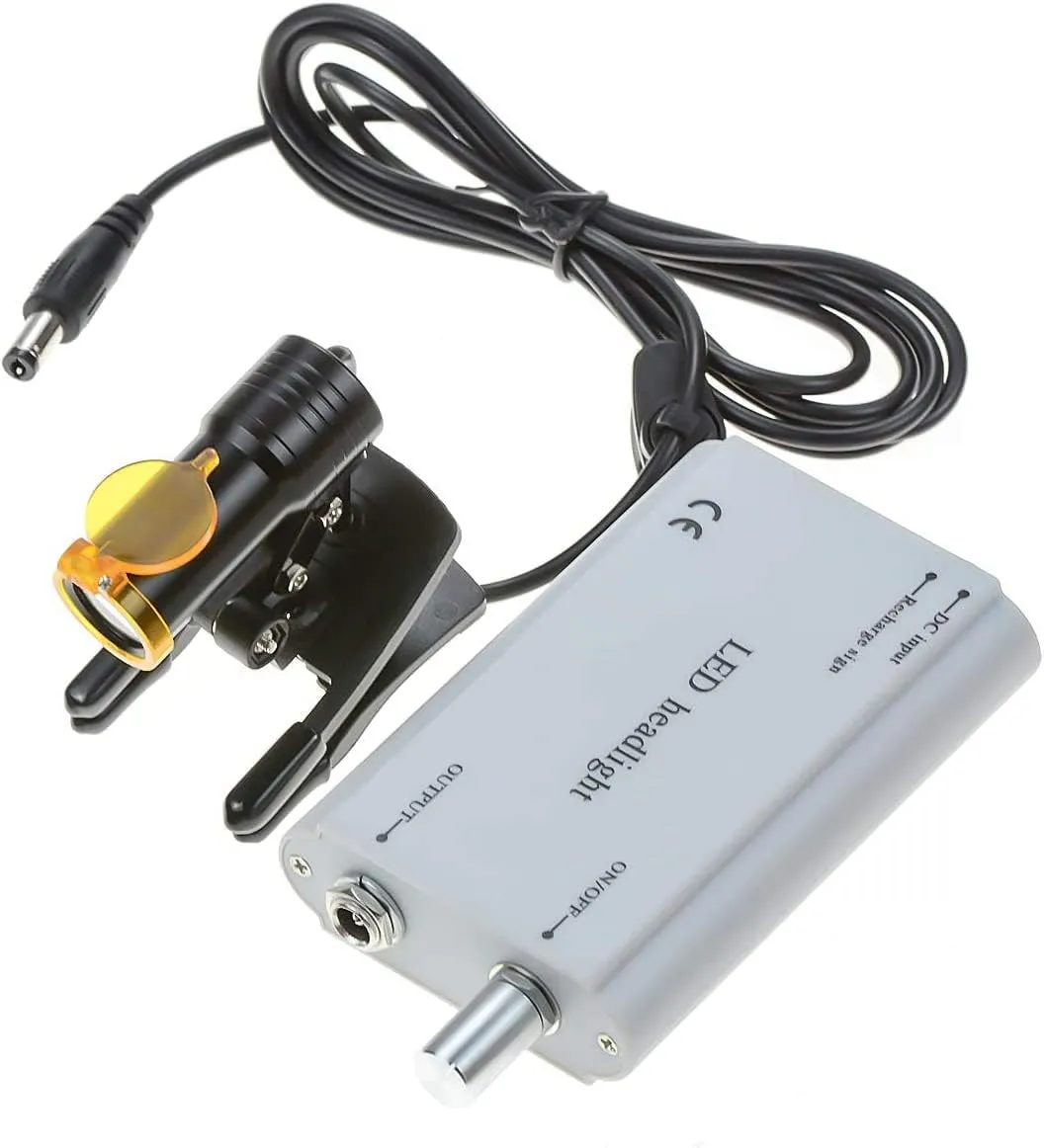 5W Portable LED Headlight Plastic Clip Carry with Filter for Magnifier Loupes (Gray)