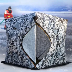 6-8 Person Inflatable Camping Tent with Pump, Easy Setup 4 Season Waterproof Windproof Outdoor Blow Up Tent, Cabin Tent with Mesh & Doors
