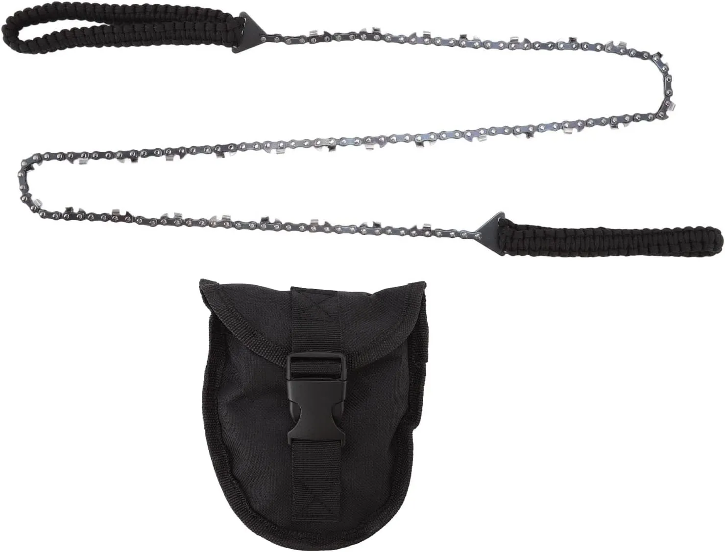 64 Links 31 Cutter 3/8 48 Inch High Reach Tree Limb Hand Rope Chain Saw with Black Paracord