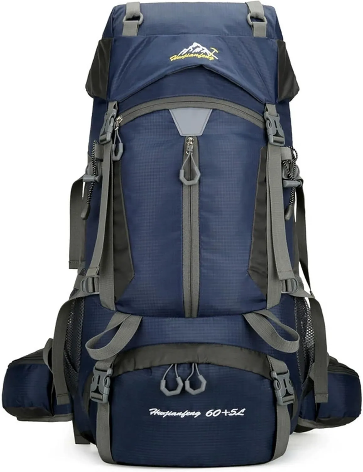 65L Large Camping Hiking Backpack, Light Hiking Large Capacity Outdoor Sports Hiking Bag Waterproof (Dark blue)