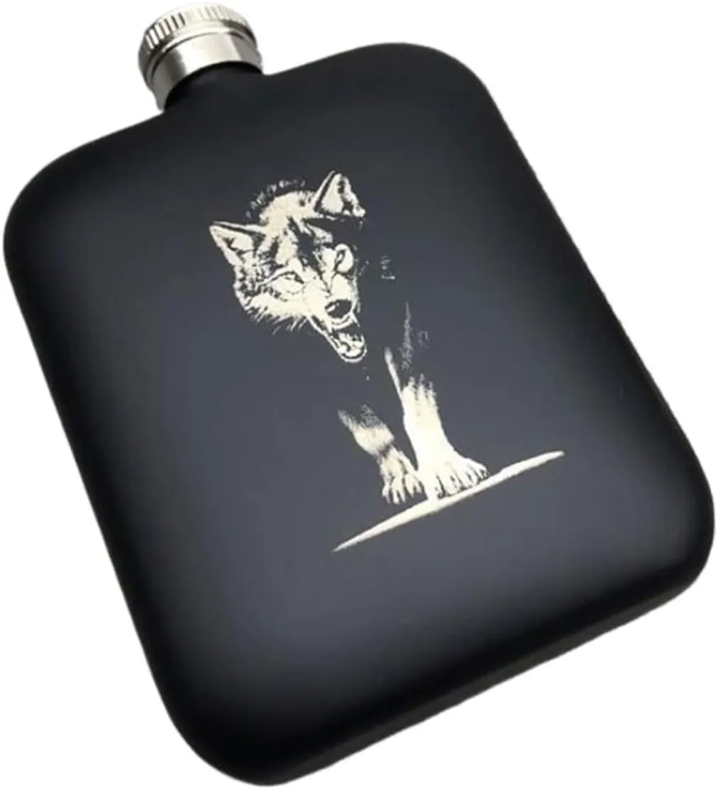 6Oz Small Flasks Stainless Steel Flasks for Liquor for Men Flasks with Funnel for Wedding Party Birthdays Travel Flasks(B)