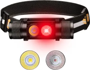77outdoor [Bundle, 2PCS] Headlamp with Red Light & Sofirn HS41 4000 High Lumen Headlamp for Adults