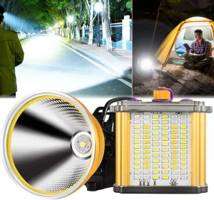 90000 Lumens Hunting Headlamp Super Bright 9 Core Wide Beam Headlamps, LED Rechargeable HeadLamps, Make a Fire Outdoor, Suitable for Hard Hat