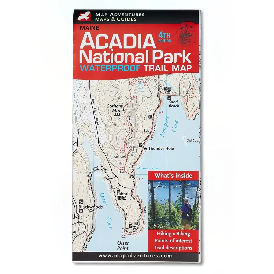 Acadia National Park Waterproof Trail Map