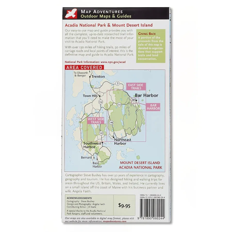 Acadia National Park Waterproof Trail Map