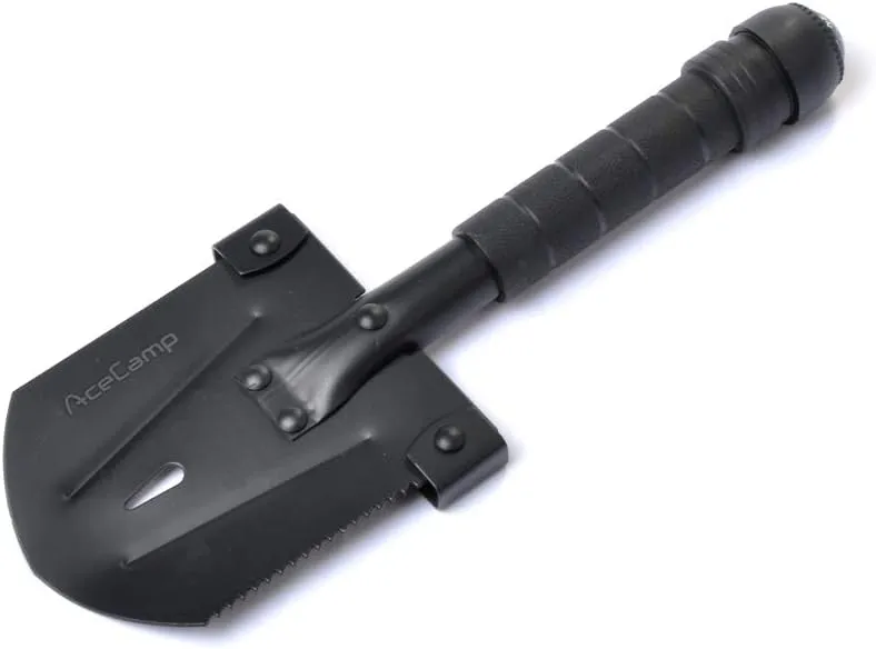 AceCamp 12 in 1 Survivor Multi-Tool Shovel, Emergency Shovel Tool Kit for Car, Camping, Backpacking, Hiking, Hunting, Multipurpose Portable Axe Hatchet Combo, Tactical Survival Multifunction Shovel
