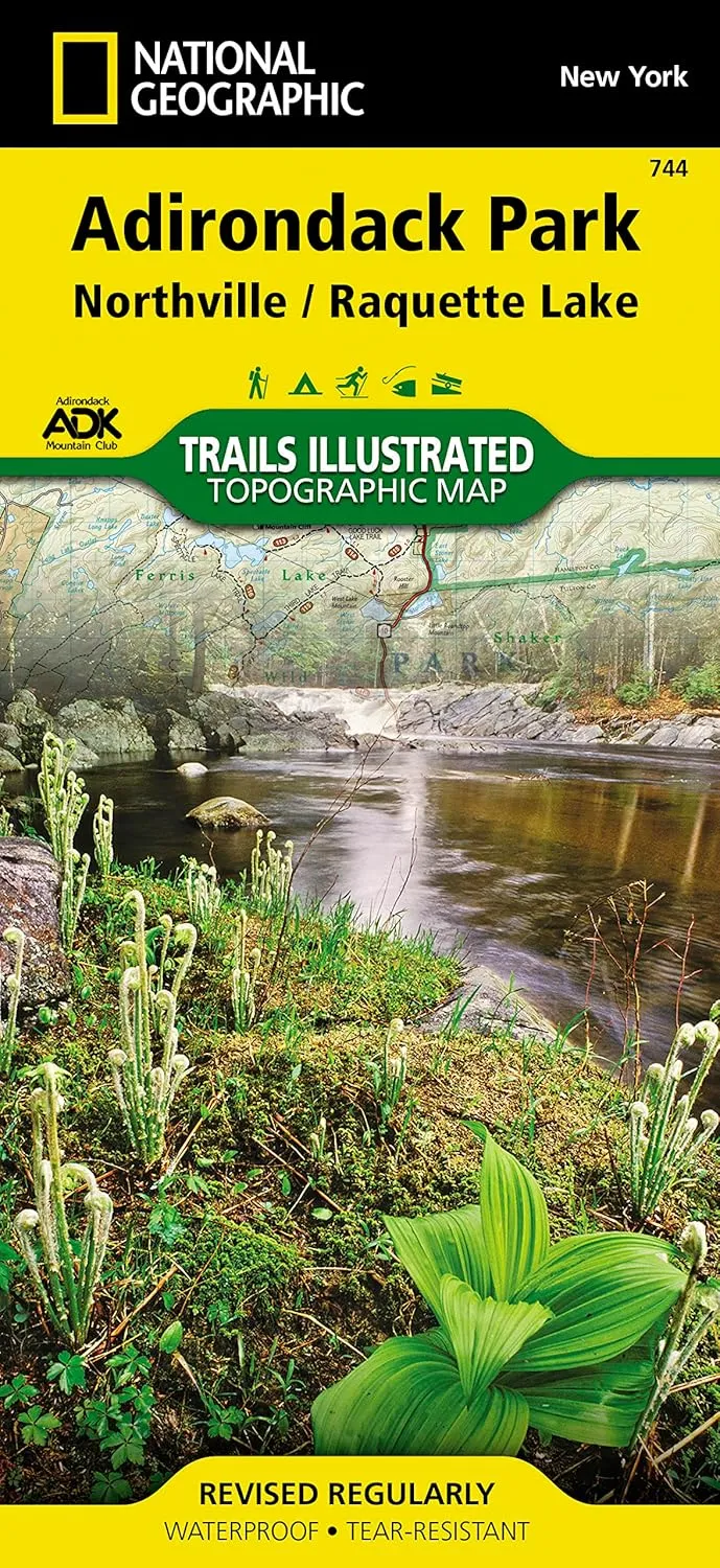 Adirondack Park Map: NORTHVILLE, RAQUETTE LAKE ADIRONDACK PARK MAP #744