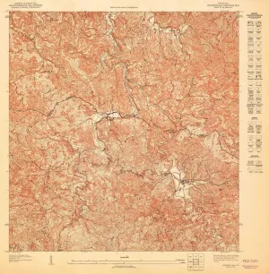 Adjuntas NO PR topo map, 1:10000 Scale, 3.75 X 3.75 Minute, Historical, 1947, 31.1 x 30.5 in