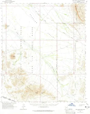 Agua Dulce MTS AZ topo map, 1:62500 Scale, 15 X 15 Minute, Historical, 1964, Updated 1965, 20.83 x 16.93 in