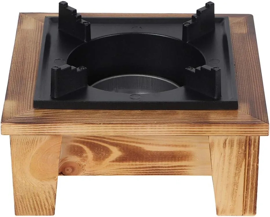 Alcohol Stove, Bbq Alcohol Stove Wooden Shelf, Portable Barbecue Alcohol Oven Stove Furnace Kitchenware Cooking Utensil for Outdoor Picnic Grill