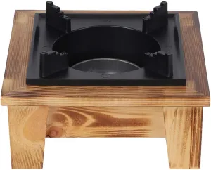 Alcohol Stove, Bbq Alcohol Stove Wooden Shelf, Portable Barbecue Alcohol Oven Stove Furnace Kitchenware Cooking Utensil for Outdoor Picnic Grill