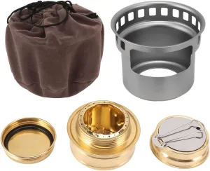 Alcohol Stove, Cam Stove with Stove Cover, Lightweight Brass Stove for Outdoor Cam Hiking Backpacking(gray)