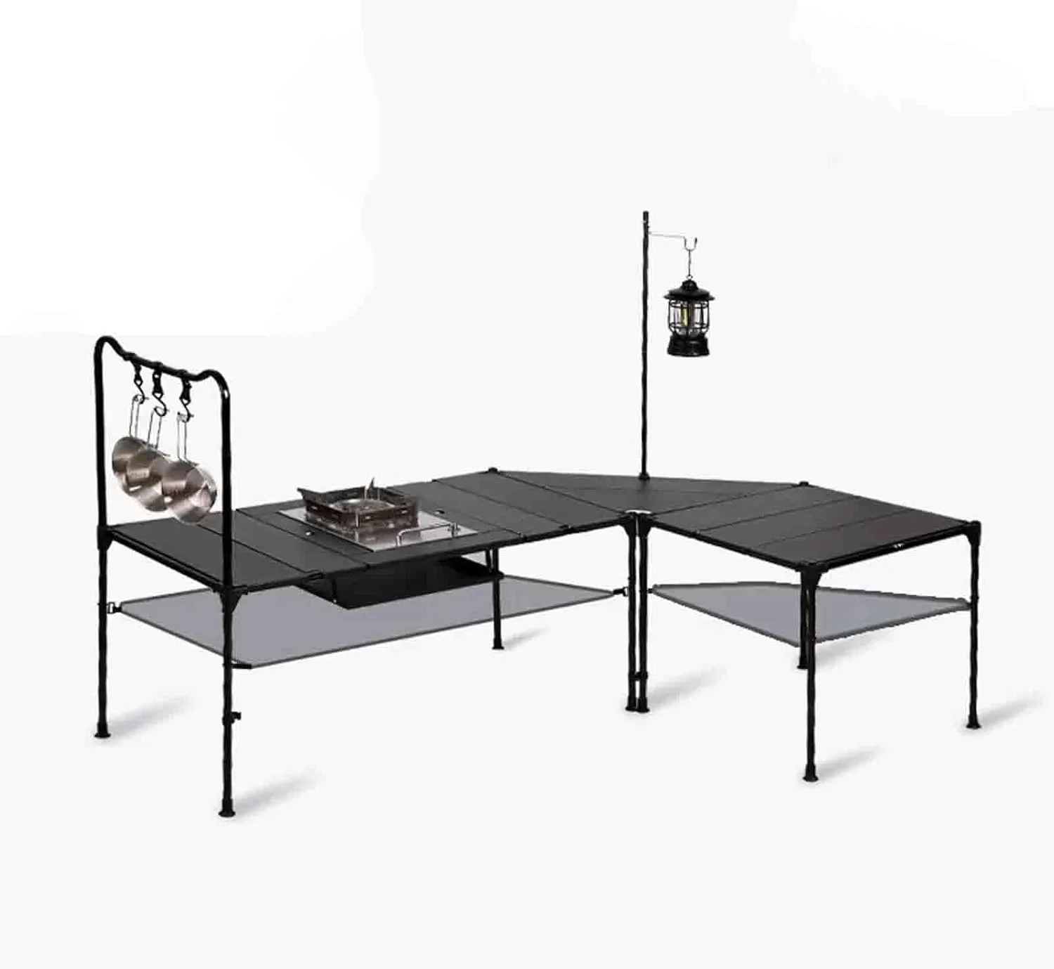 Aluminum Alloy Folding Table Picnic Table Self-Driving Tour Barbecue Camping Table,w/Windproof Storage Bag