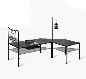 Aluminum Alloy Folding Table Picnic Table Self-Driving Tour Barbecue Camping Table,w/Windproof Storage Bag