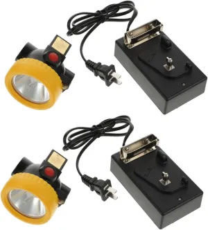 Angoily 2pcs Safety Mining Headlamp Rechargeable Led Lighting for Helmet Design for Outdoor Cycling and Camping High Brightness Impact-Resistant Construction