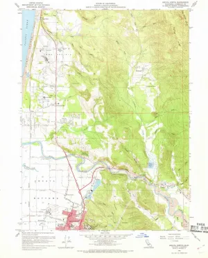 Arcata North CA topo map, 1:24000 Scale, 7.5 X 7.5 Minute, Historical, 1959, Updated 1969, 27 x 21.5 in