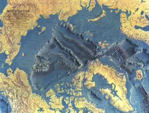 Arctic Ocean Floor Wall Map - Published 1971 by National Geographic