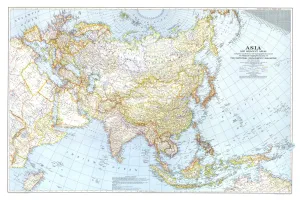 Asia and Adjacent Areas Wall Map - Published 1942 by National Geographic