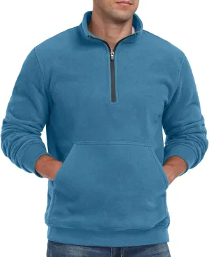 Askdeer Men's Quarter Zip Sweatshirt Polar Fleece Mock Neck Thick Thermal Sweatshirt Winter Warm Pullover Sweater