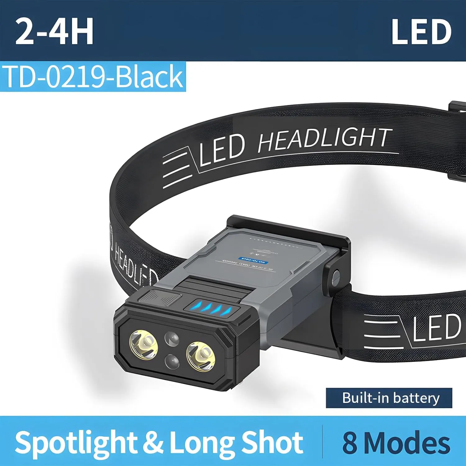 Atlodas Hat Clip Headlight On Rechargeable, 180° Adjustable Head Lamp to Wear and Clip for Hard Hats, Strong Light Super Bright Head Mounted Small Induction Light for Fishing Running, Camping (2 Pcs)
