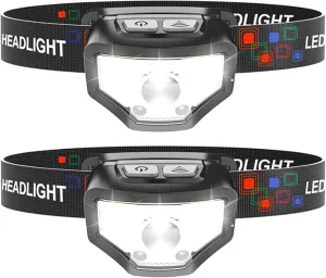 ATUMP Headlamp Flashlight, 2 Pack 1200 High Lumen Bright Head Lamp with Adjustable Headband for Outdoor Running Hiking Camping Gear Cycling
