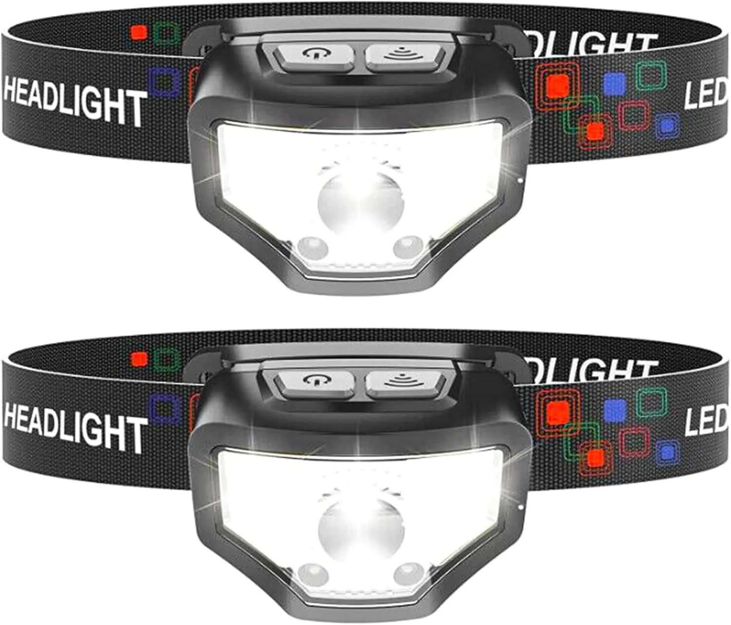 ATUMP Headlamp Flashlight, 2 Pack 1200 High Lumen Bright Head Lamp with Adjustable Headband for Outdoor Running Hiking Camping Gear Cycling