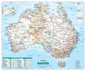 Australia Travellers Wall Map Laminated (Where I have been  - Where I am going)