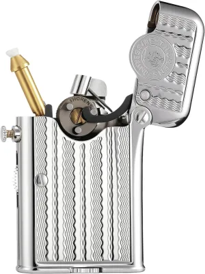 Automatic Ignition lighters That can Light a Pipe,New Thorens Gen 7 Single Claw TELEFLAM Classic Kerosene Water Ripple Lighter, High-end Men's Gifts