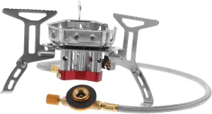 Backpacking Camping Stove Portable Windproof Gas Burner Triple-head Stainless Steel Outdoor Cooking Stove