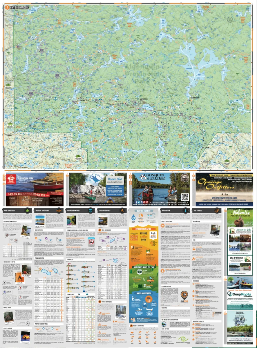 Backroad Mapbooks Algonquin Map - Waterproof