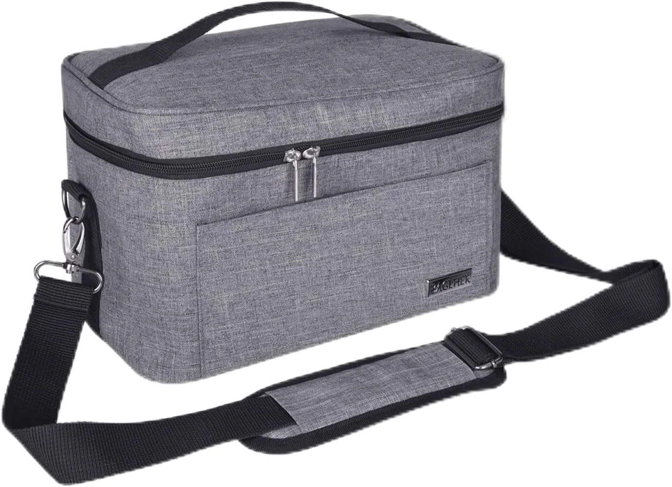 BAGLHER Toaster Carry Bag with Pockets and Shoulder Strap Can Hold Accessories and Jam, Toaster Cover Compatible with Most 2-slice Toasters, 12× 7× 7.5 inches Gray