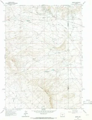 Bairoil WY topo map, 1:24000 Scale, 7.5 X 7.5 Minute, Historical, 1961, Updated 1966, 26.9 x 21.7 in