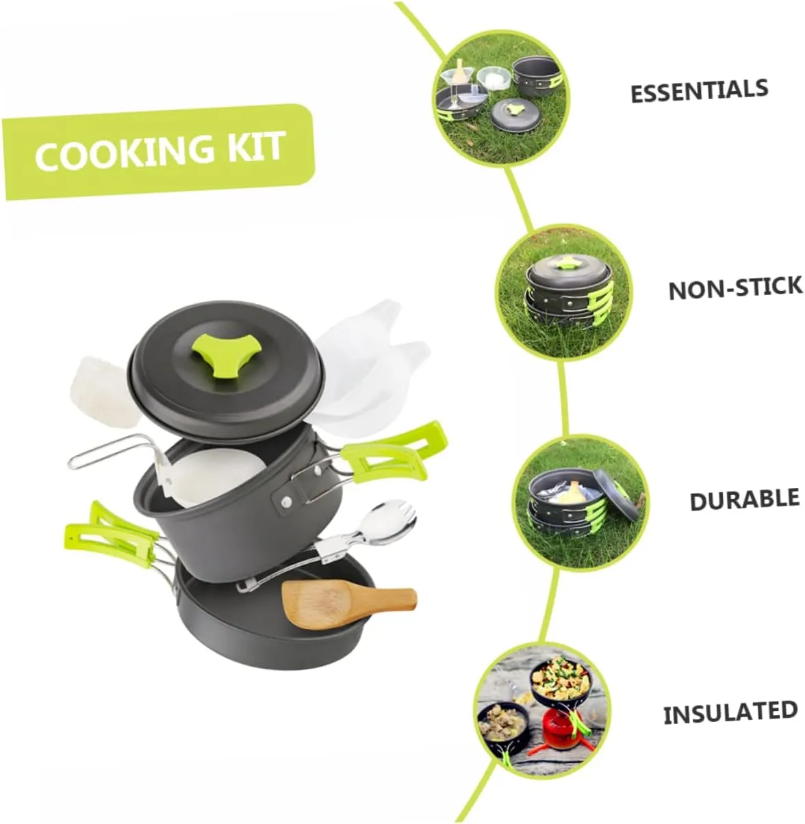 balacoo Outdoor Cookware Camping Accessories Camp Cookware Portable Pot Folding Tableware Outdoor Cooker Alloy