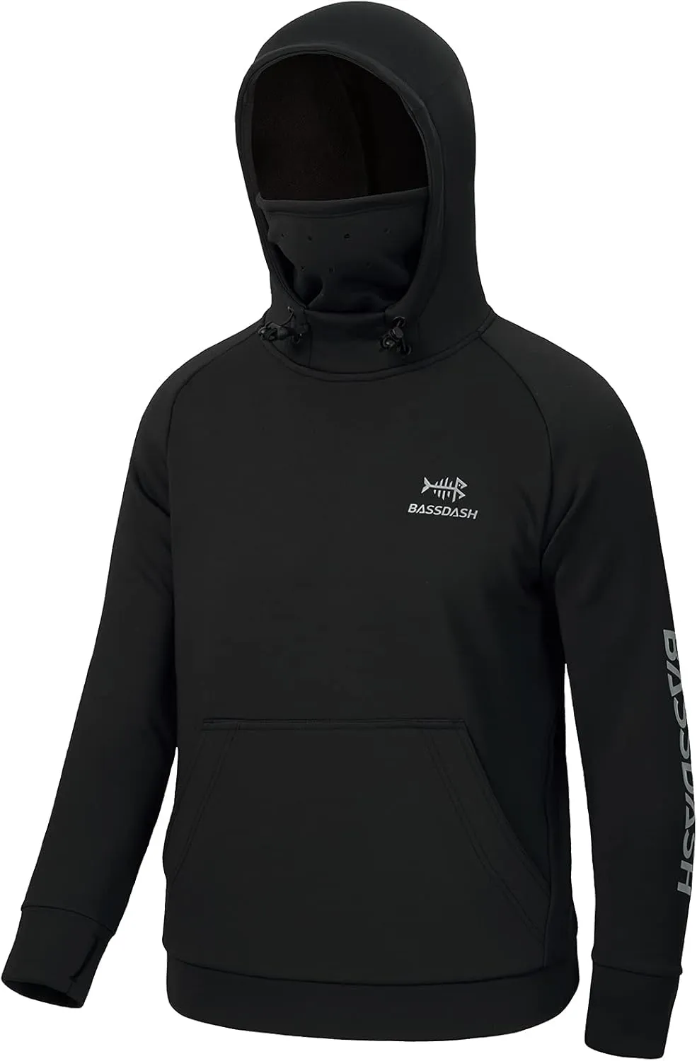 BASSDASH Youth Fishing Fleece Hoodie with Mask Water Resistant Kids’ Performance Sweatshirt FS18Y