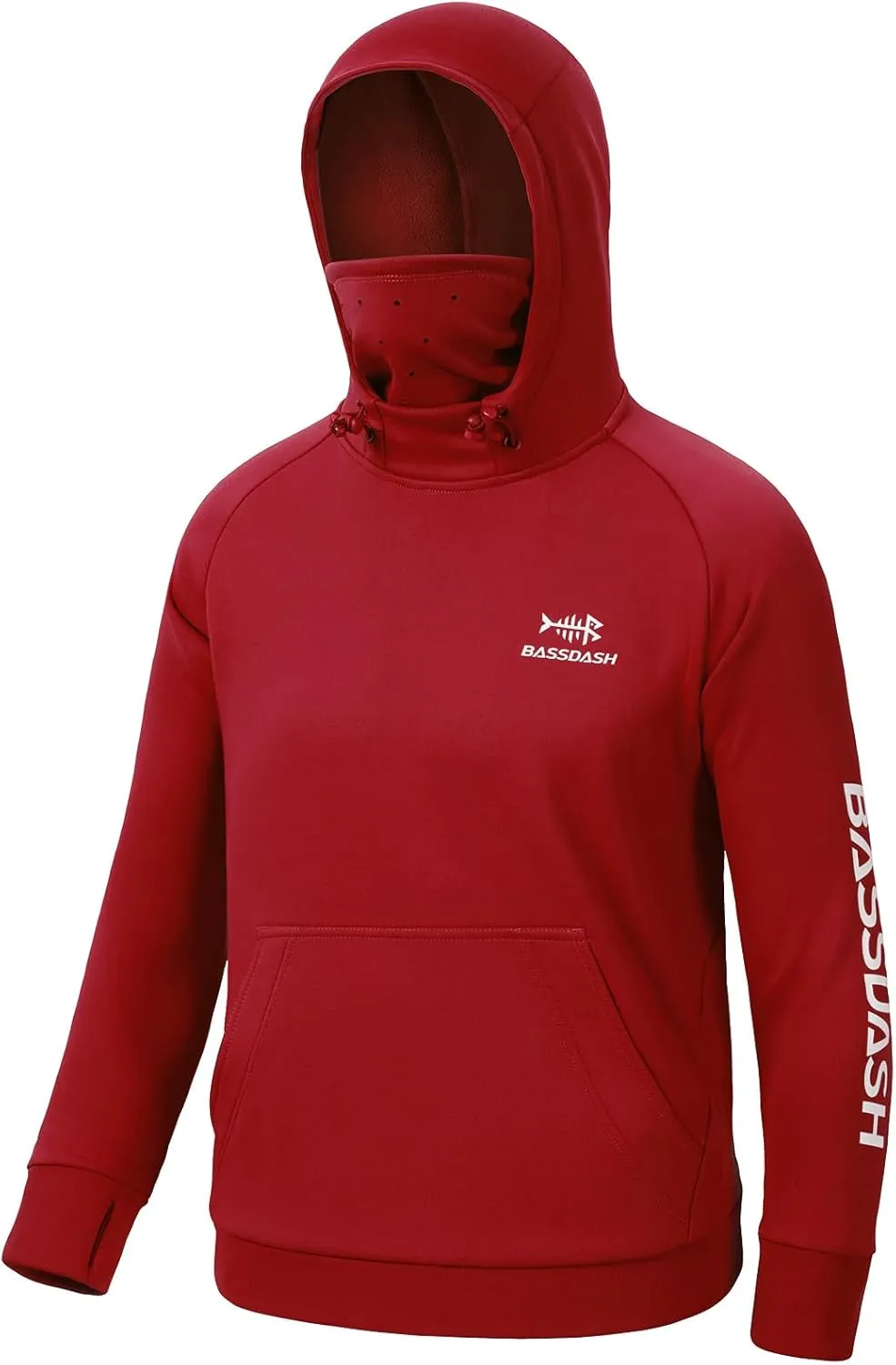 BASSDASH Youth Fishing Fleece Hoodie with Mask Water Resistant Kids’ Performance Sweatshirt FS18Y