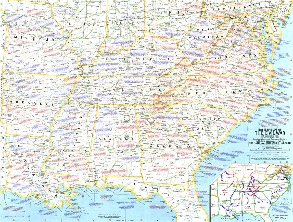 Battles of the Civil War - Published 1961 by National Geographic