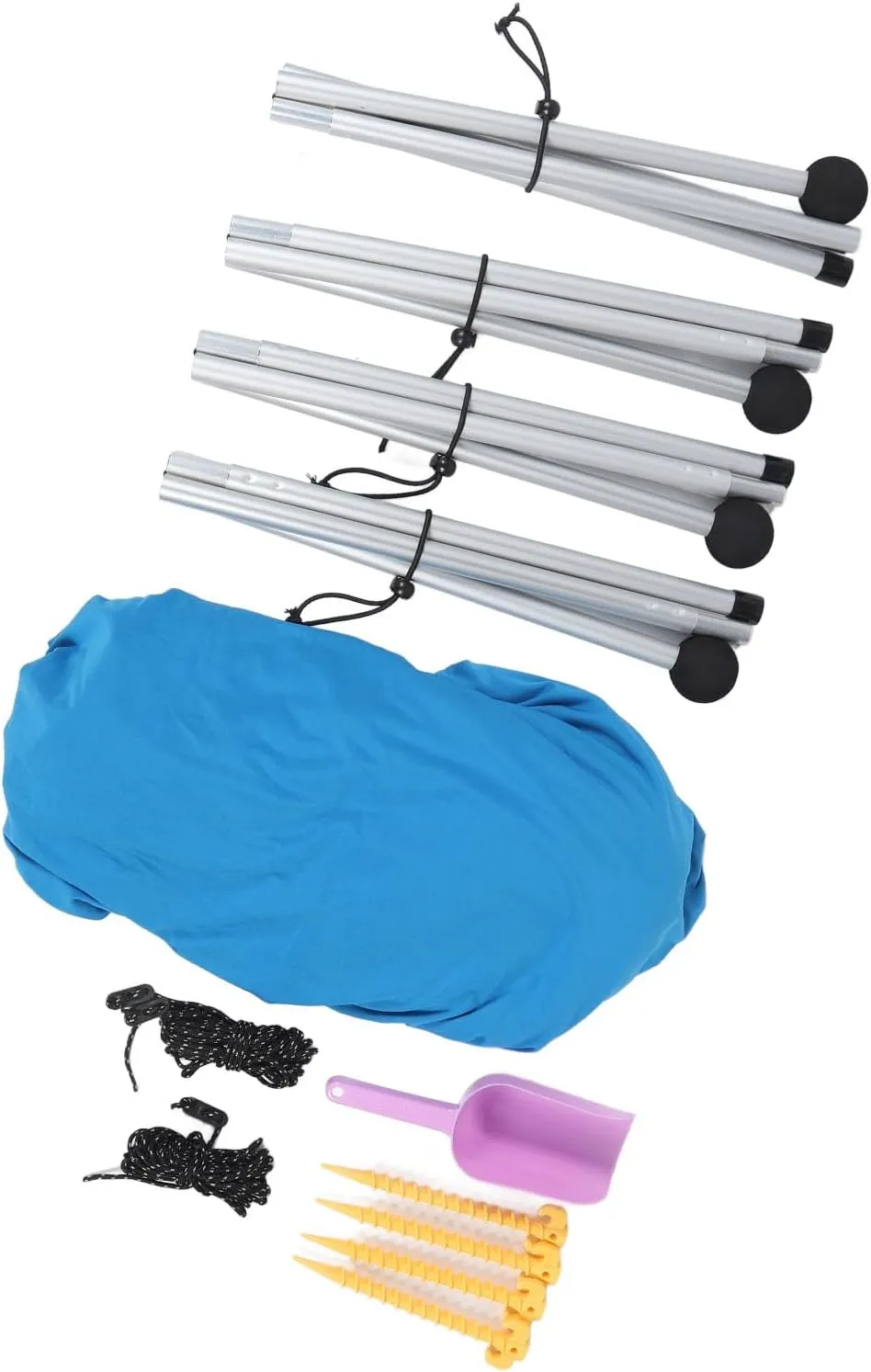 Beach Tent Sun Shelter, Quick Setup Beach Canopy UPF50  4 Poles with Carry Bag for Camping (300 * 300 * 200CM)