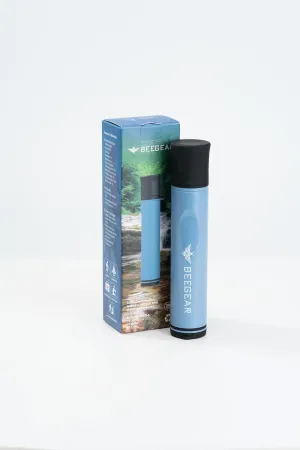 BeeGear Portable Water Filter Straw – Lightweight & Compact Filtration for Camping, Hiking, Travel & Emergency Use – Ahlstrom USA Filtration – Drink Clean Water Anywhere (Blue)