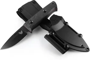 Benchmade - Mini Bushcrafter 165BK Survival Knife with Black Carbon Fiber Handle (165BK)