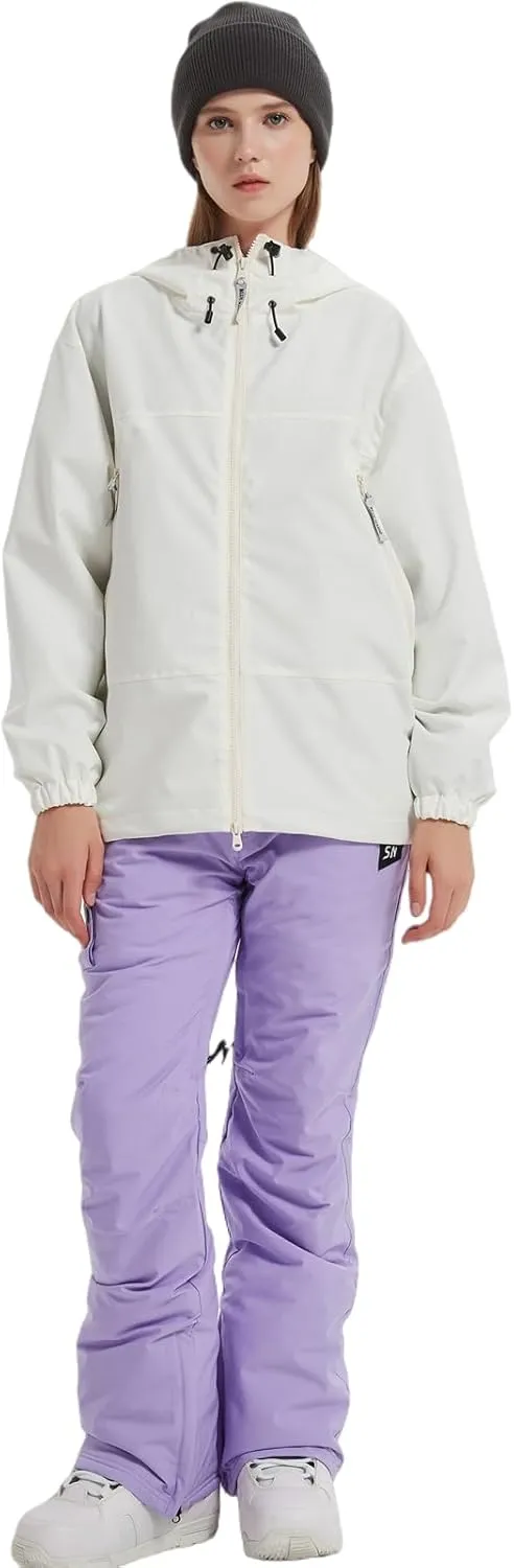 BGX Bluemagic Spring Women's Softshell Jacket with Hood Fleece Lined Warm Lightweight Waterproof Insulated Windbreaker