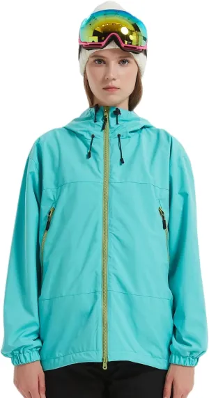 BGX Bluemagic Spring Women's Softshell Jacket with Hood Fleece Lined Warm Lightweight Waterproof Insulated Windbreaker