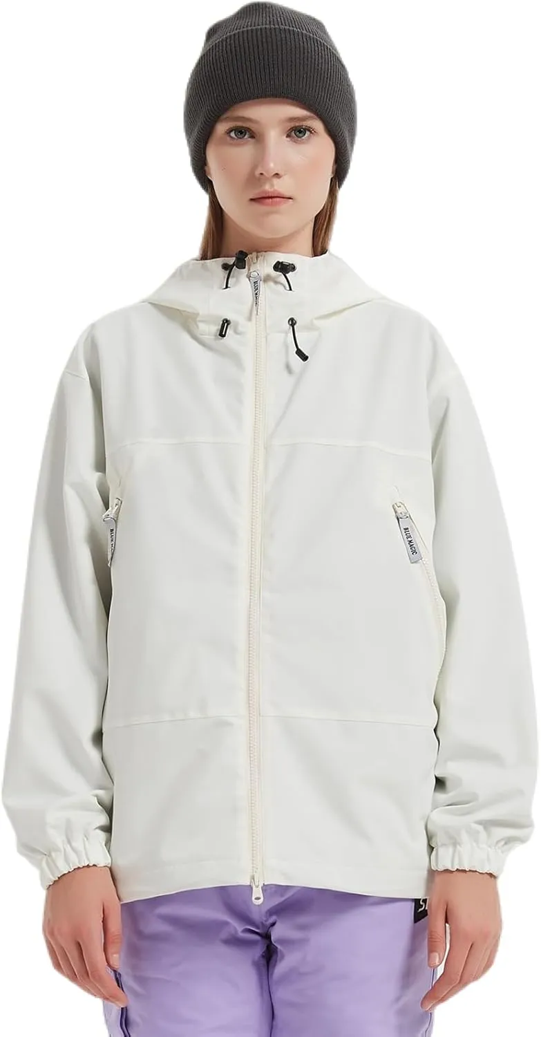 BGX Bluemagic Spring Women's Softshell Jacket with Hood Fleece Lined Warm Lightweight Waterproof Insulated Windbreaker