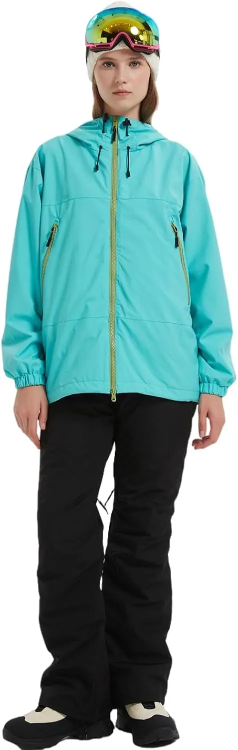 BGX Bluemagic Spring Women's Softshell Jacket with Hood Fleece Lined Warm Lightweight Waterproof Insulated Windbreaker