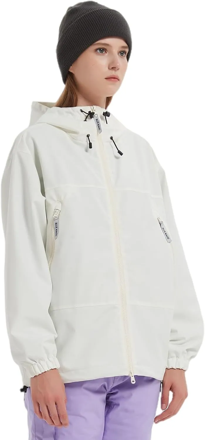 BGX Bluemagic Spring Women's Softshell Jacket with Hood Fleece Lined Warm Lightweight Waterproof Insulated Windbreaker