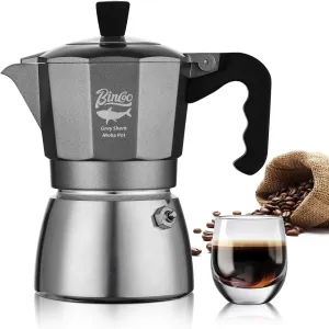 Bincoo Stovetop Espresso Coffee Maker,Electric Cuban Moka Pot,120ML-4.06oz,Italian Style Coffee Maker, 2 Cup Aluminum Espresso Portable Cafetera Moka Pot for Home Travel Camping