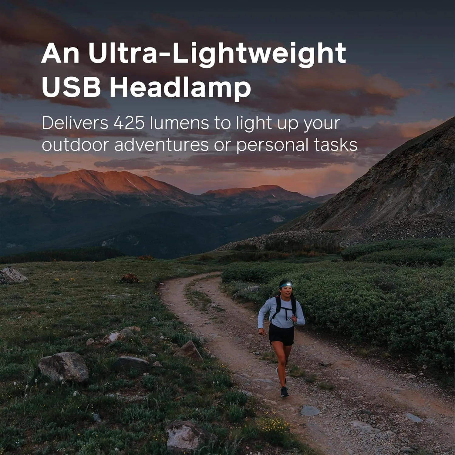 BioLite 425 Lumen Rechargeable Headlamp with Front and Back Lights, Ocean Teal