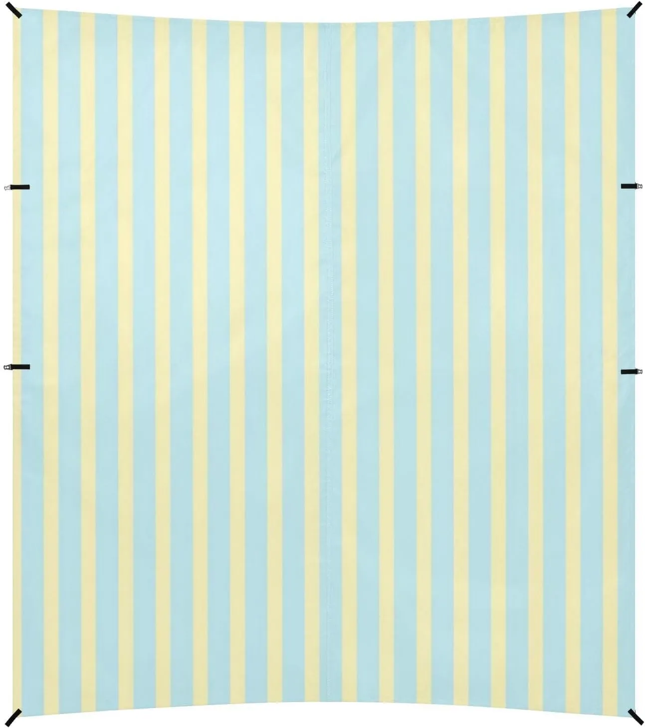 Blue and Yellow Vertical Stripes Beach Canopy UPF50 Easy Setup Sun Shade Includes Sand Shovel, Sandbags, Stability Poles for Family Travel