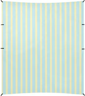 Blue and Yellow Vertical Stripes Beach Canopy UPF50 Easy Setup Sun Shade Includes Sand Shovel, Sandbags, Stability Poles for Family Travel